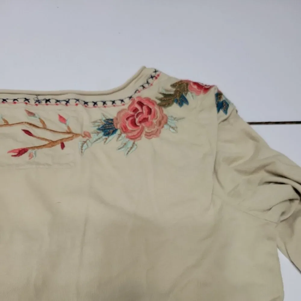 JW Los Angeles Womens S Dress‎ Green Embroidered Scoop Neck Long Sleeve Pullover